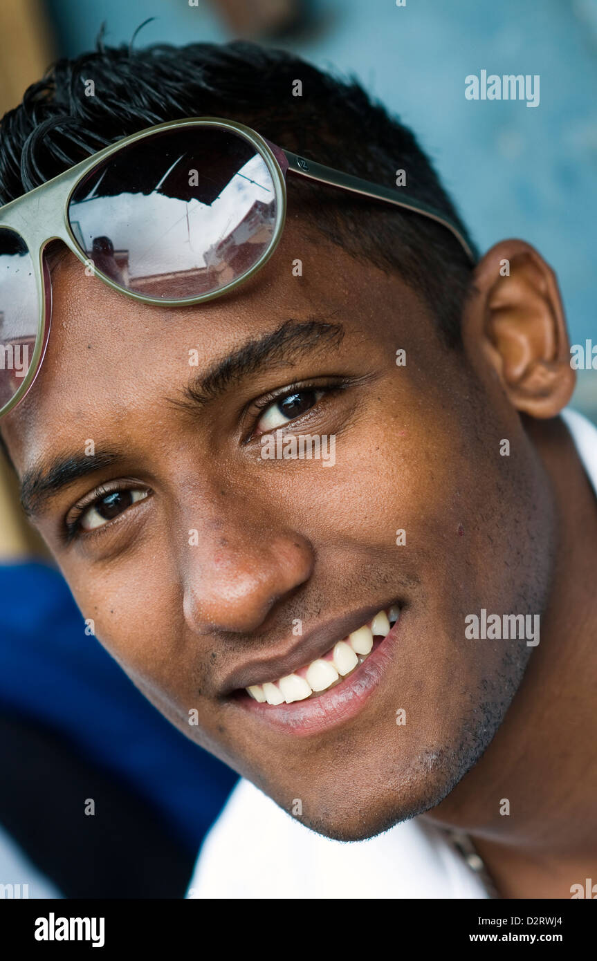 young man, port louis, mauritius Stock Photo