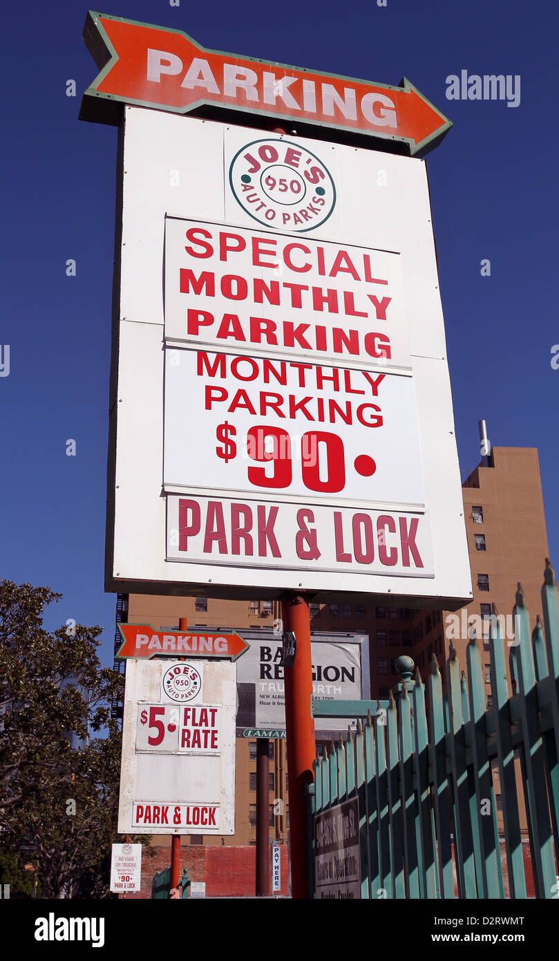 Parking Lots and signs in Los Angeles Stock Photo Alamy