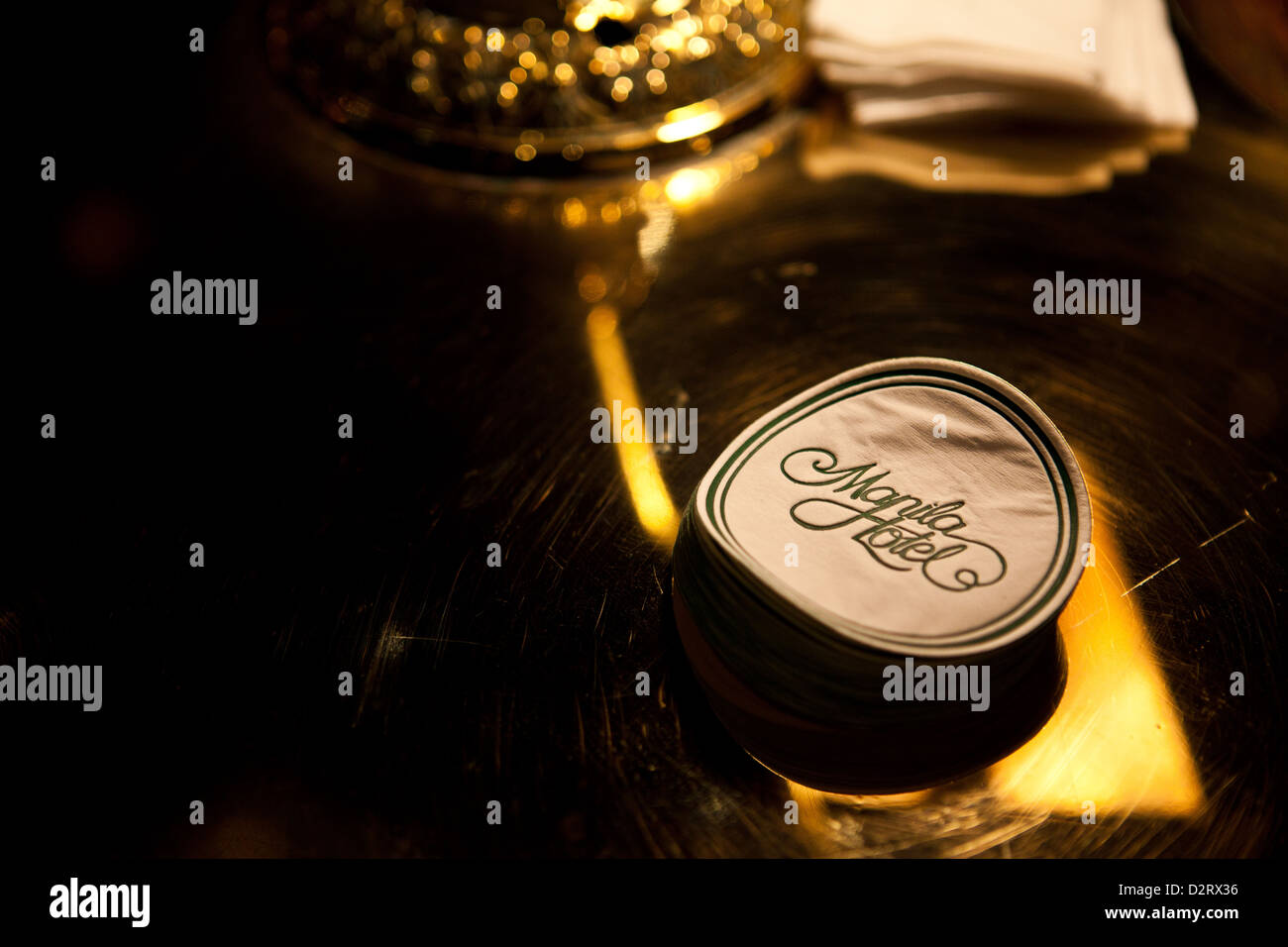 Manila Hotel's Tap room drinks coaster Stock Photo Alamy