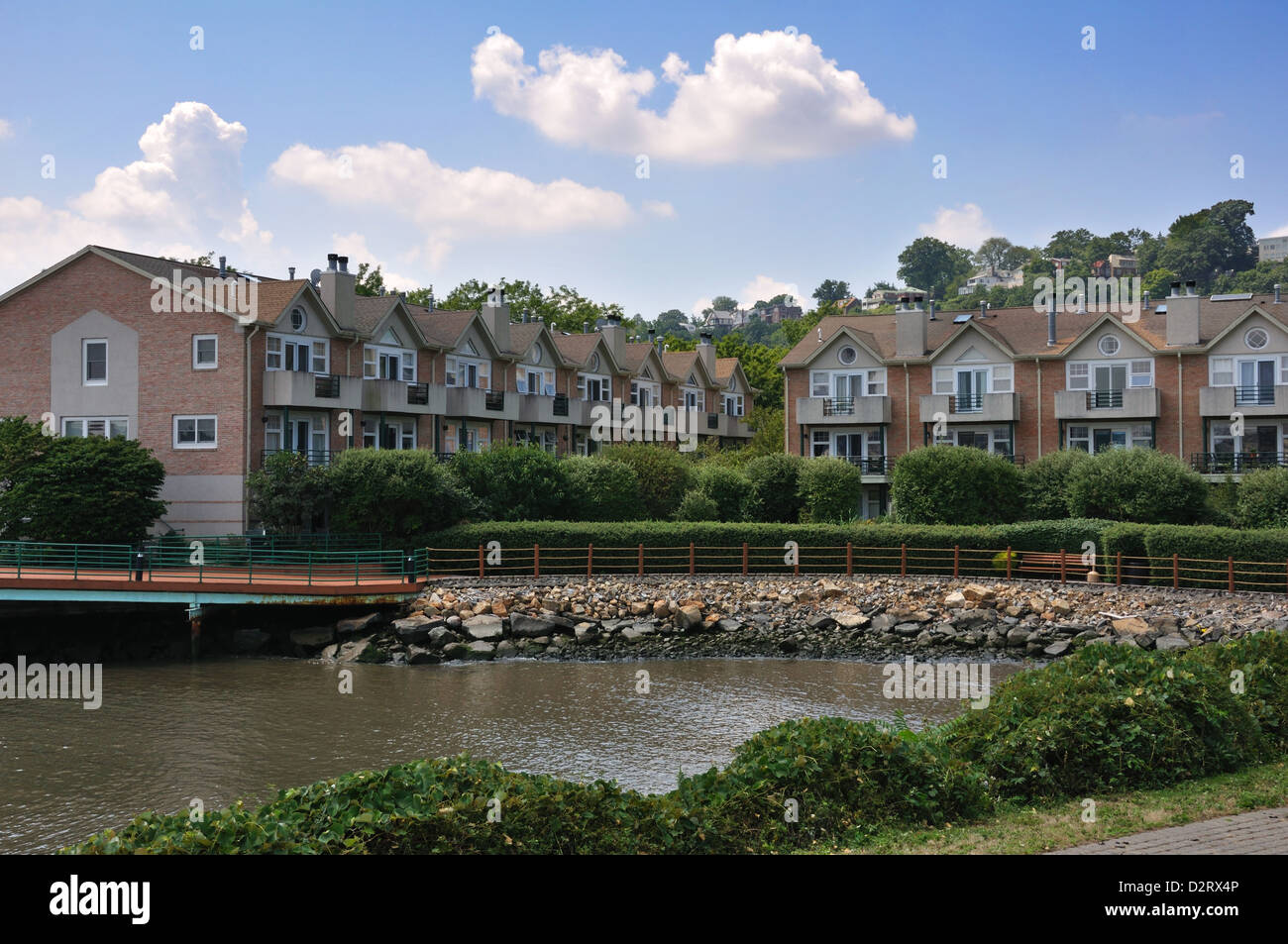 Apartment complex in Edgewater, New Jersey on Hudson River, across New