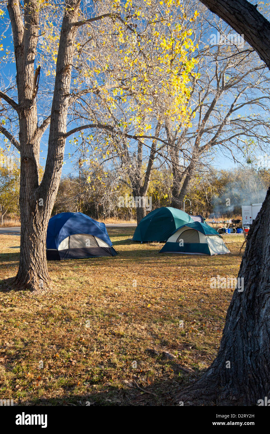 Autumn camping at Copper Breaks State Park, Texas Stock Photo Alamy