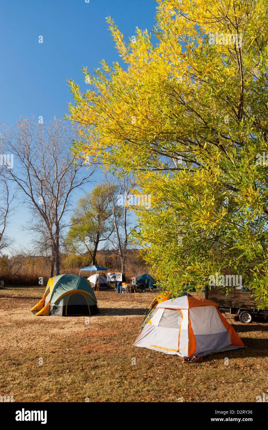 Autumn camping at Copper Breaks State Park, Texas Stock Photo Alamy