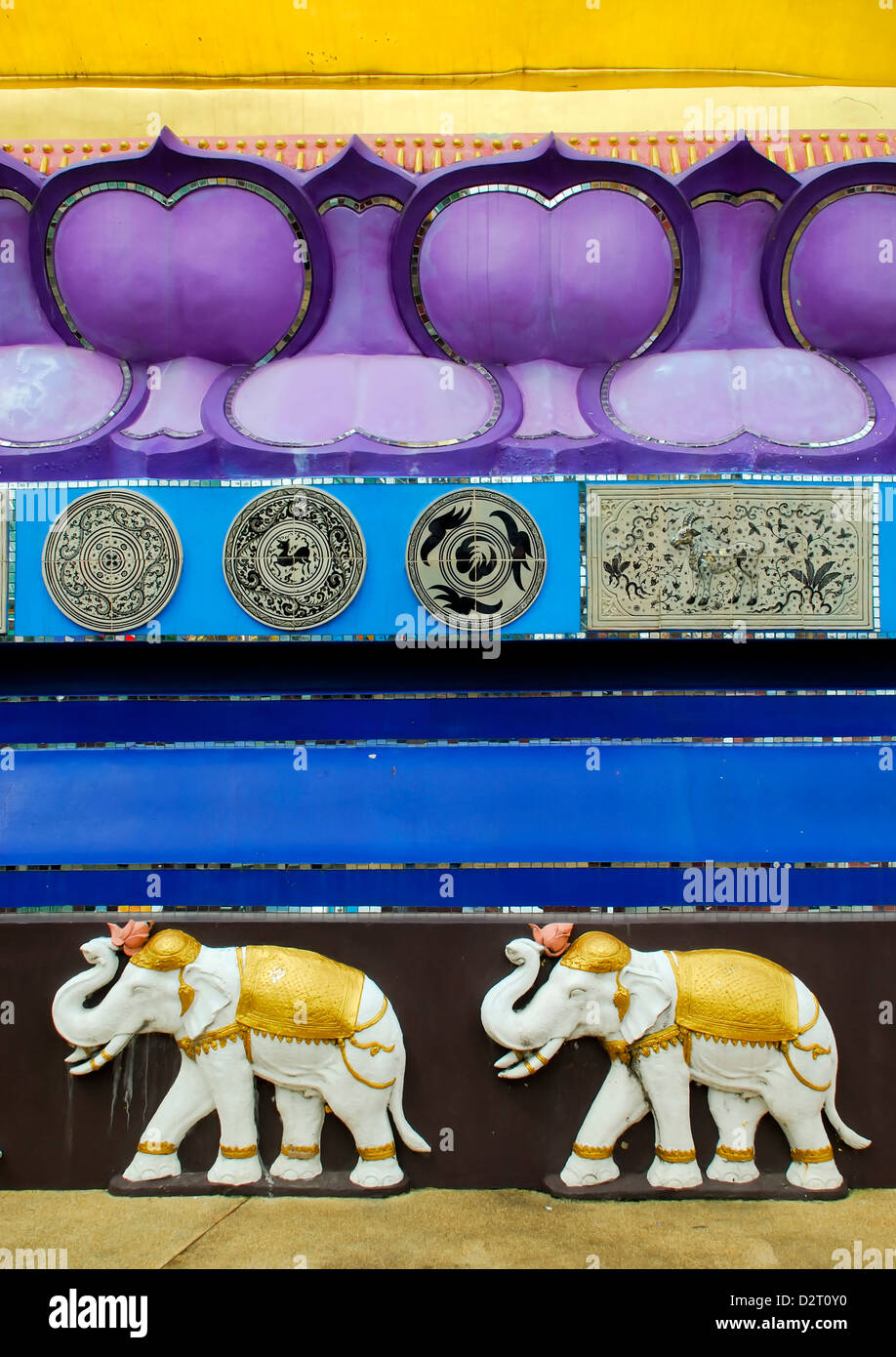 White elephant statue with fully decorated Stock Photo Alamy