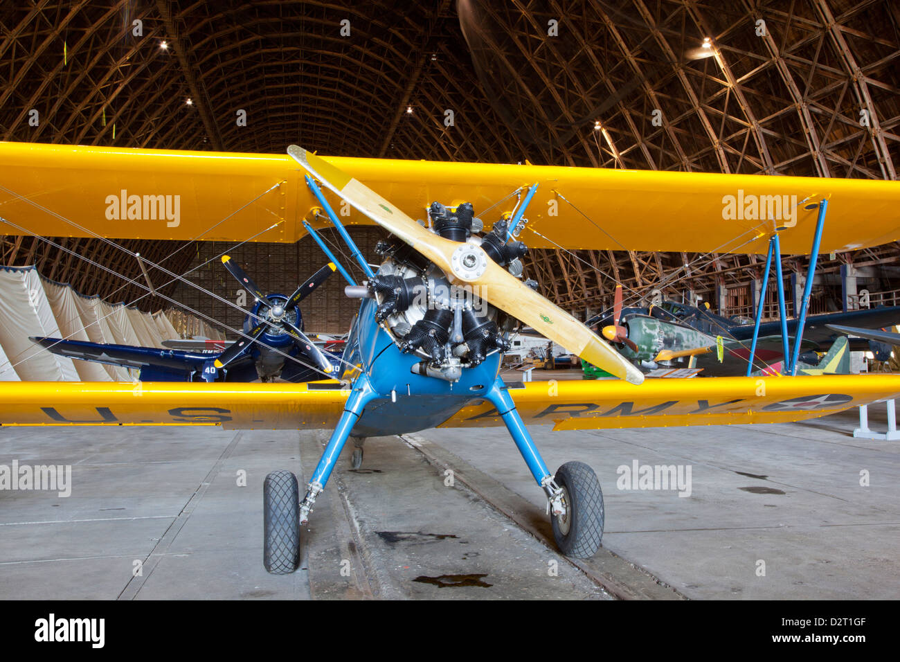 OR, Tillamook, Tillamook Air Museum, Boeing/Stearman PT-17 trainer Stock Photo