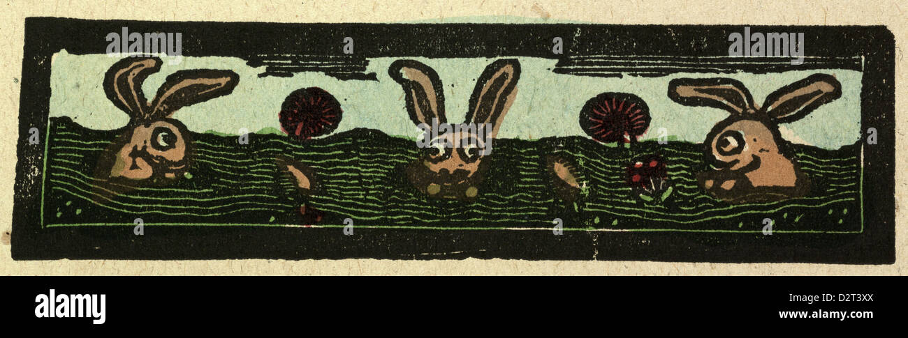 illustration of English tales folk tales and ballads. Rabbits Stock ...