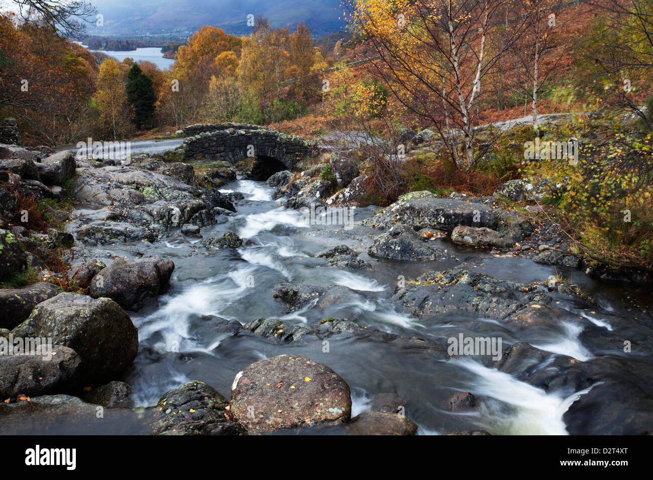 Ashness Bridge in autumn near Keswick, Lake District National Park