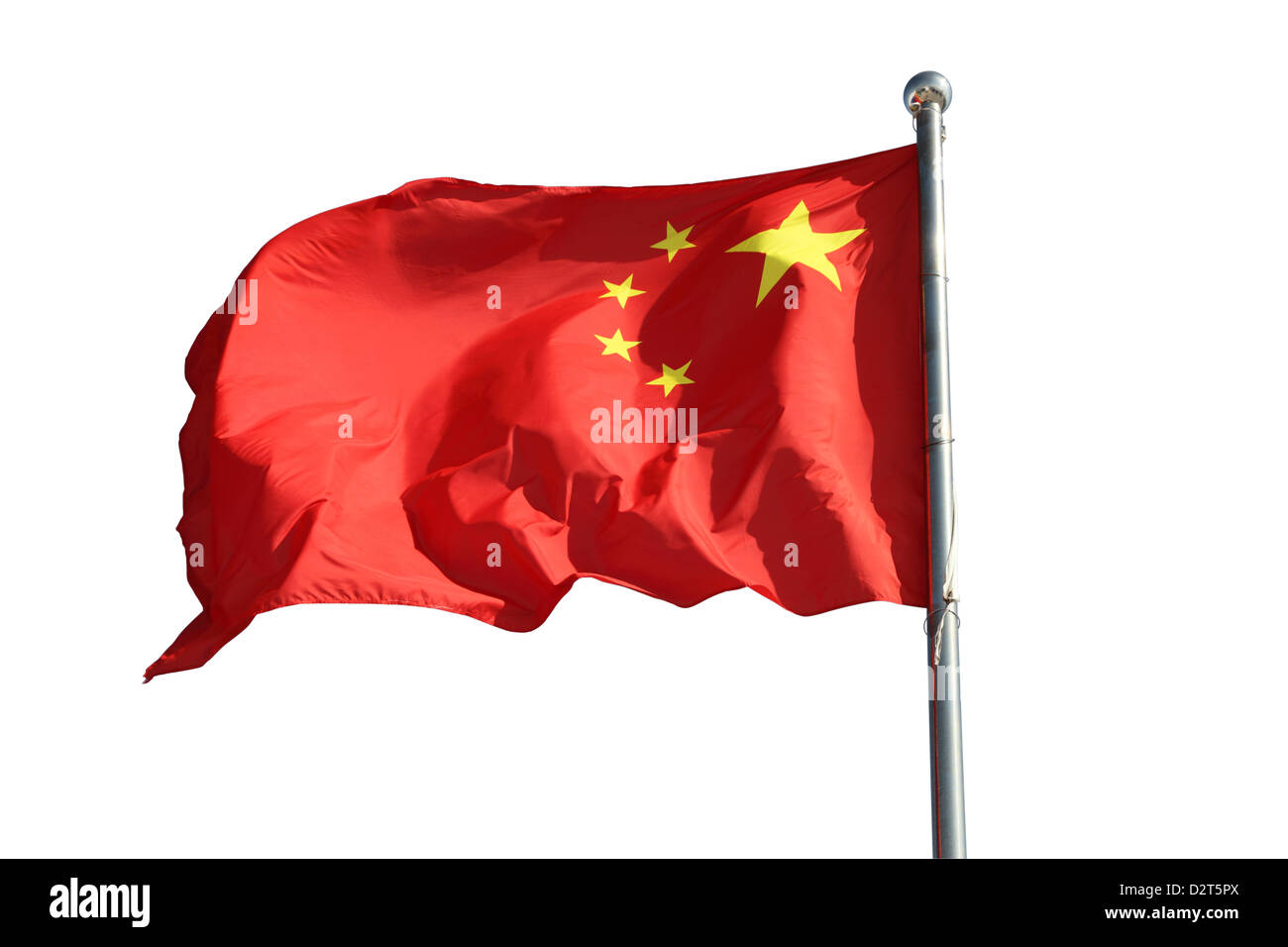 Chinese flag isolated over white background Stock Photo