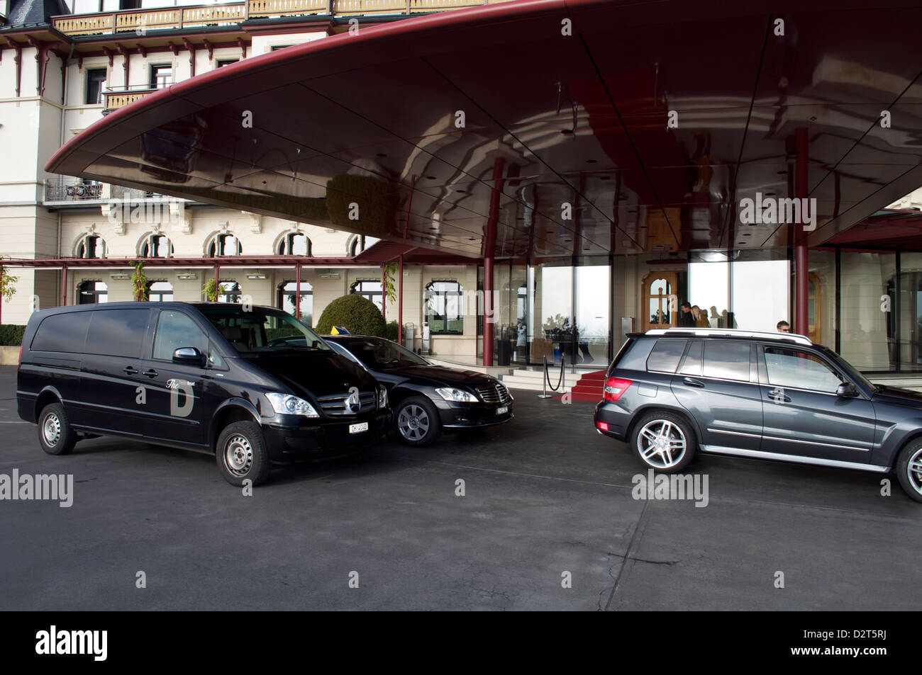Cars parked outside The Dolder Grand Hotel in Zurich Switzerland