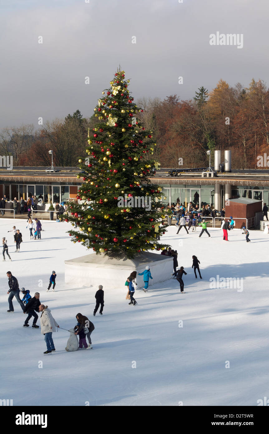 The Dolder Grand ice skating Kunsteisbahn Zurich Stock Photo Alamy