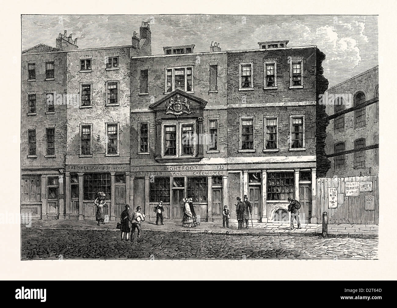 OLD HOUSES IN FETTER LANE WEST SIDE NEAR THE RECORD OFFICE FROM A ...