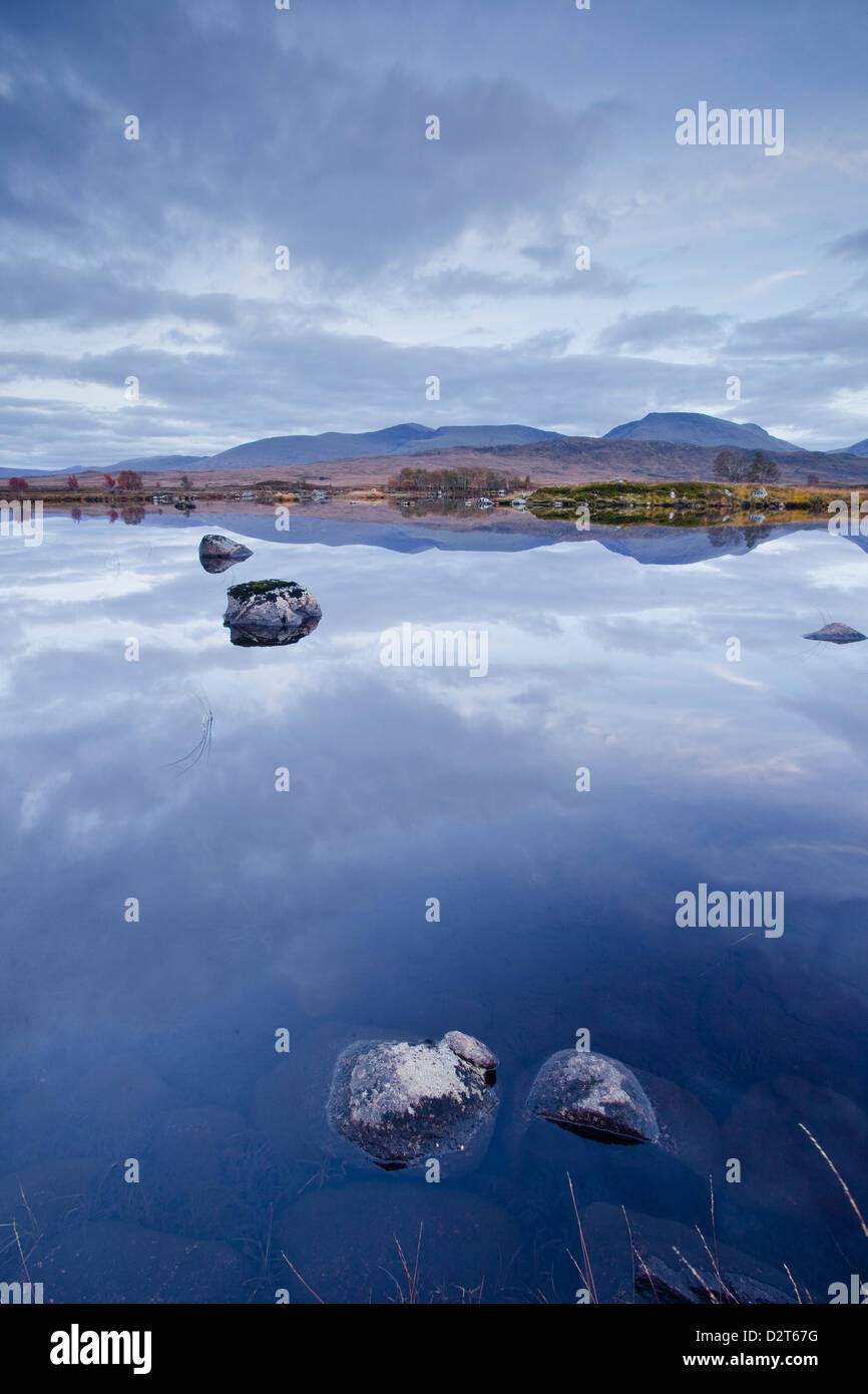 Loch Ba on Rannoch Moor at dusk, a Site of Special Scientific Interest, Perth and Kinross, Highlands, Scotland, UK Stock Photo
