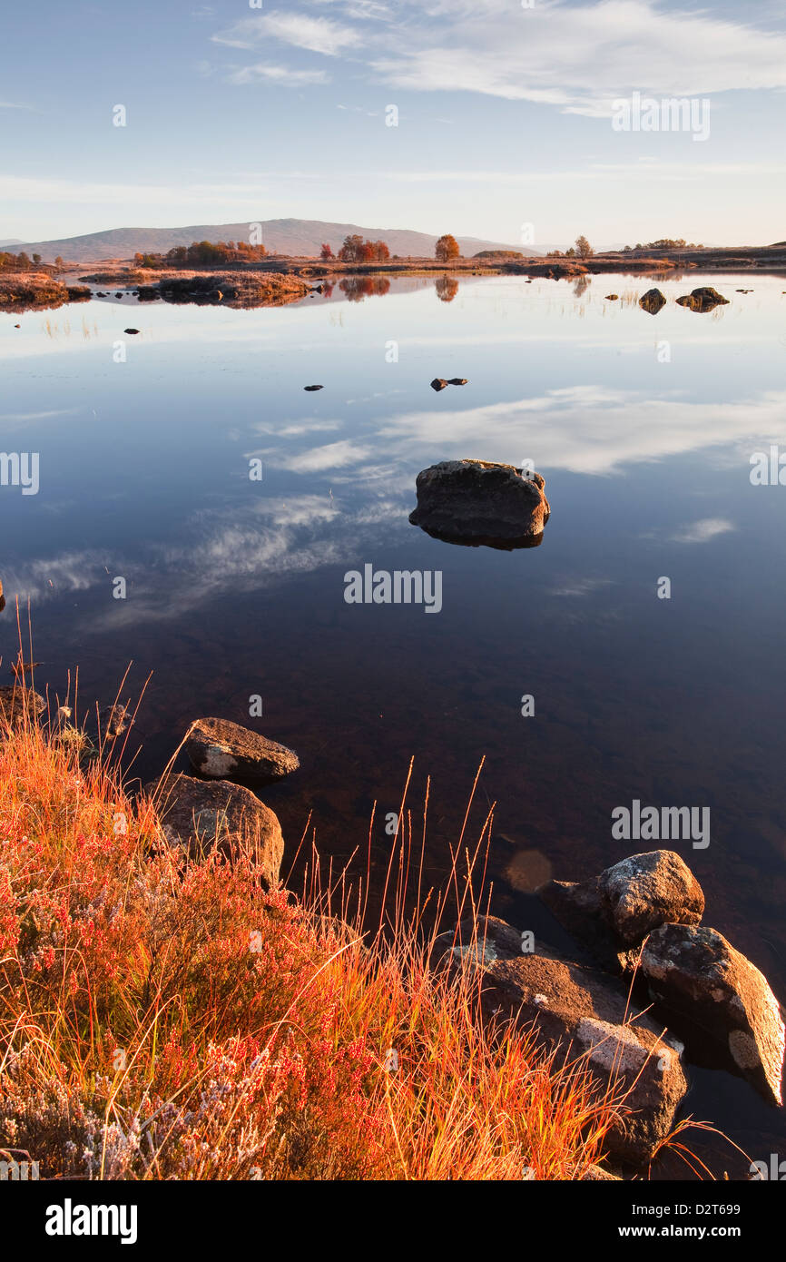 Loch Ba on a frosty morning at Rannoch Moor, a Site of Special Scientific Interest, Perth and Kinross, Highlands, Scotland, UK Stock Photo
