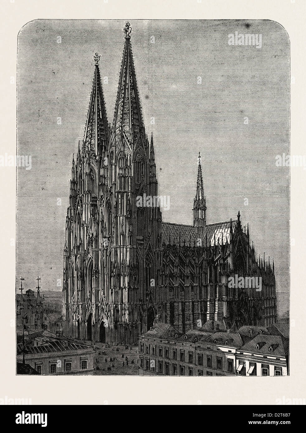 GERMANY: THE COLOGNE CATHEDRAL (KÖLNER DOM), BEGUN AUG. 14, 1248; COMPLETED AUG. 14, 1880., engraving 1880 1881 Stock Photo