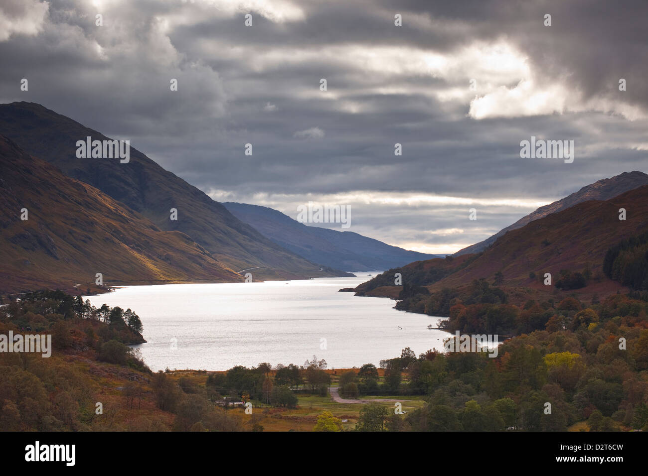 Loch Shiel under heavy storm clouds, Argyll and Bute, Scotland, United Kingdom, Europe Stock Photo