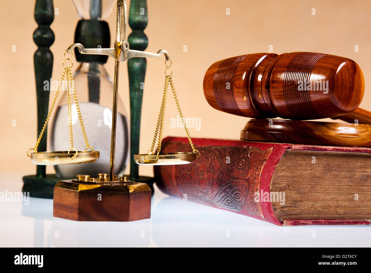 Law theme,mallet of judge, scales of justice Stock Photo Alamy