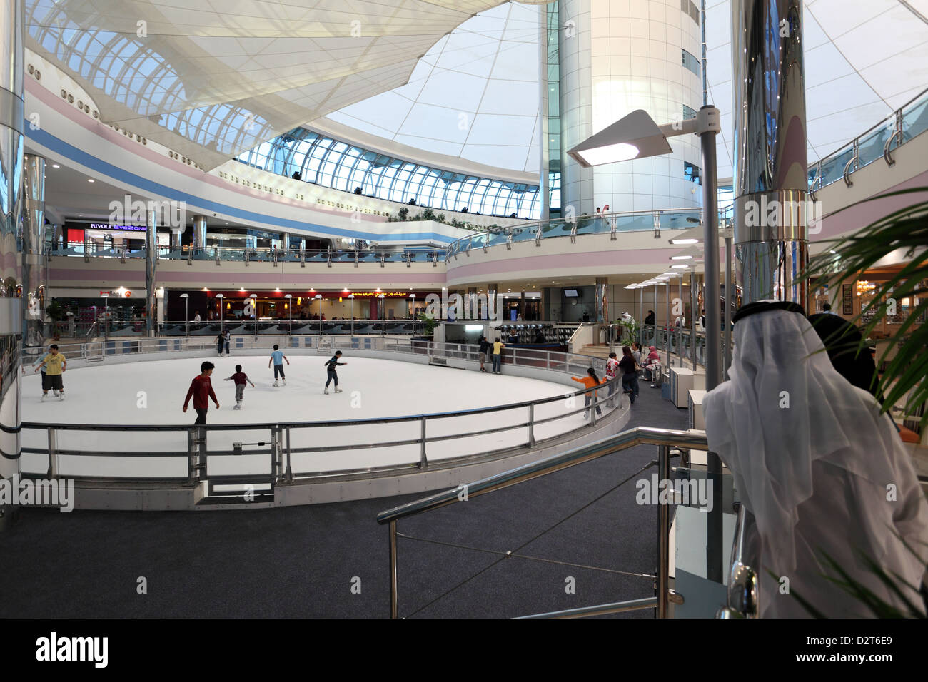 Skate rink inside of the Marina Mall in Abu Dhabi, United Arab Emirates
