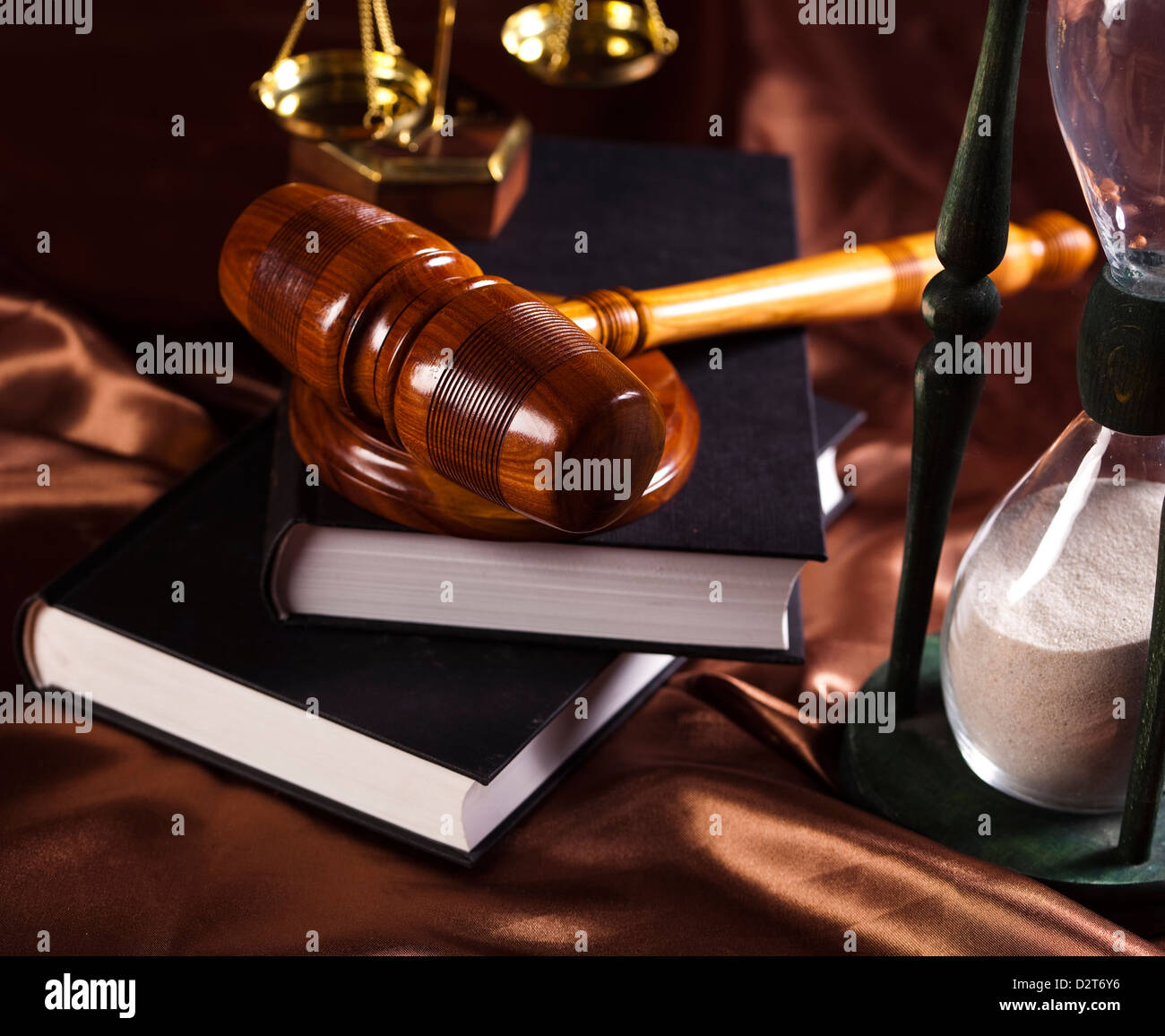 Law theme, mallet of judge, scale of justice Stock Photo Alamy