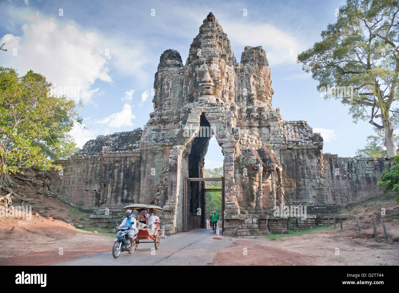 North Gate, Angkor Thom, Angkor, UNESCO World Heritage Site, Siem Reap, Cambodia, Indochina, Southeast Asia, Asia Stock Photo