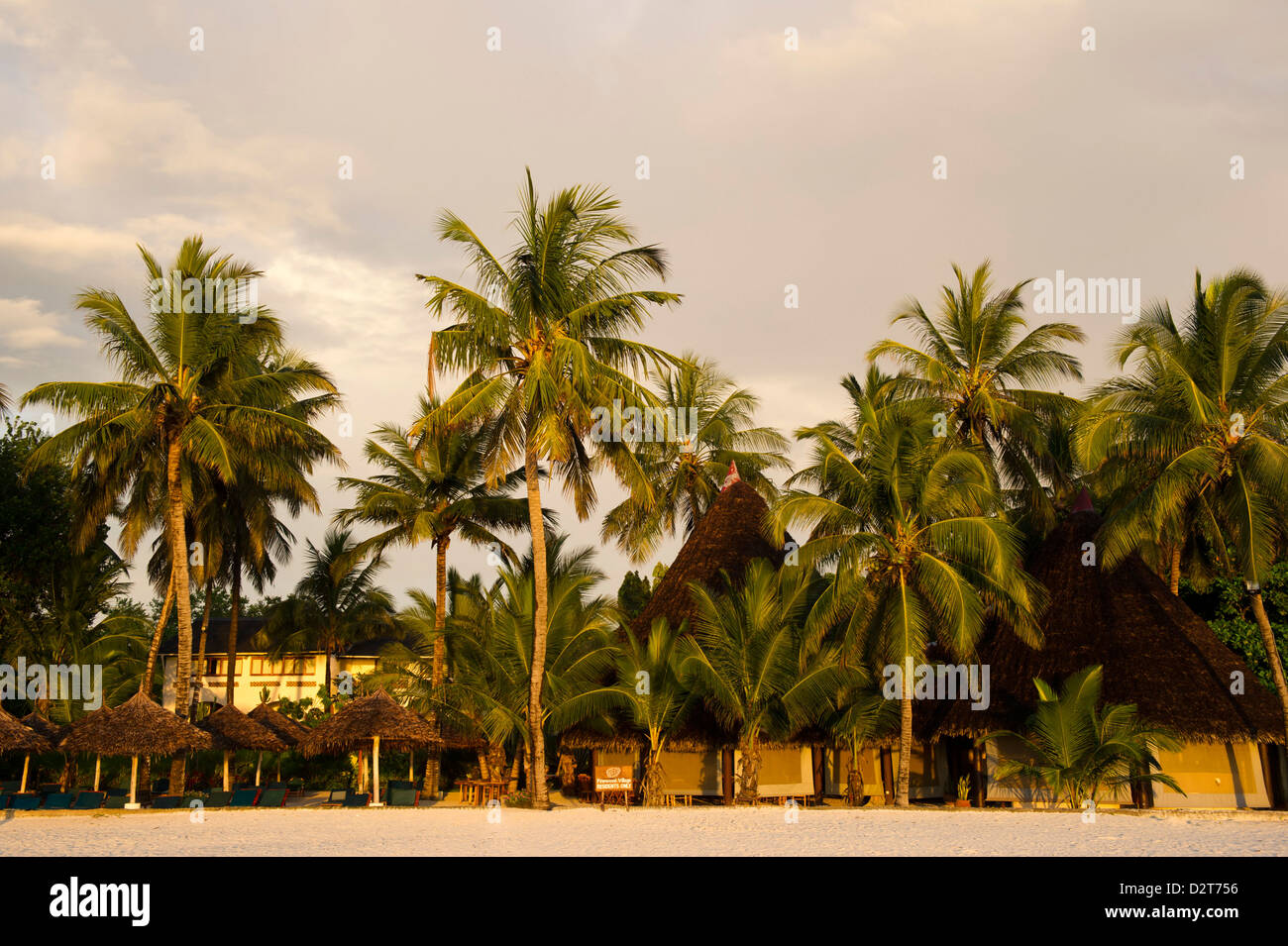 Beachfront of Pinewood Village, Diani Beach, Kenya Stock Photo