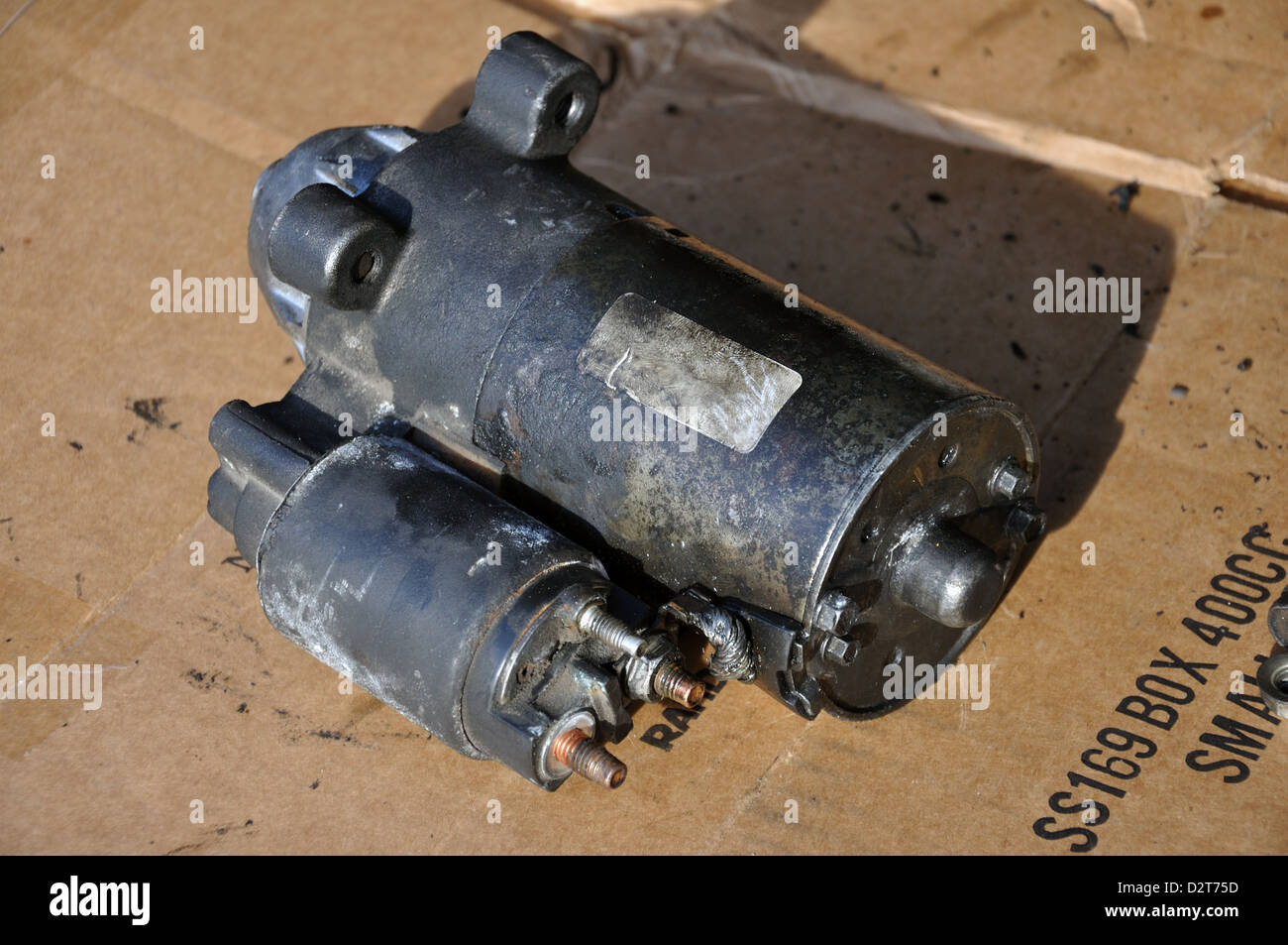 Replacing car starter Stock Photo Alamy
