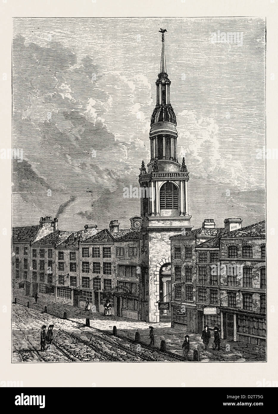 BOW CHURCH CHEAPSIDE. From a view taken about 1750 LONDON Stock Photo ...