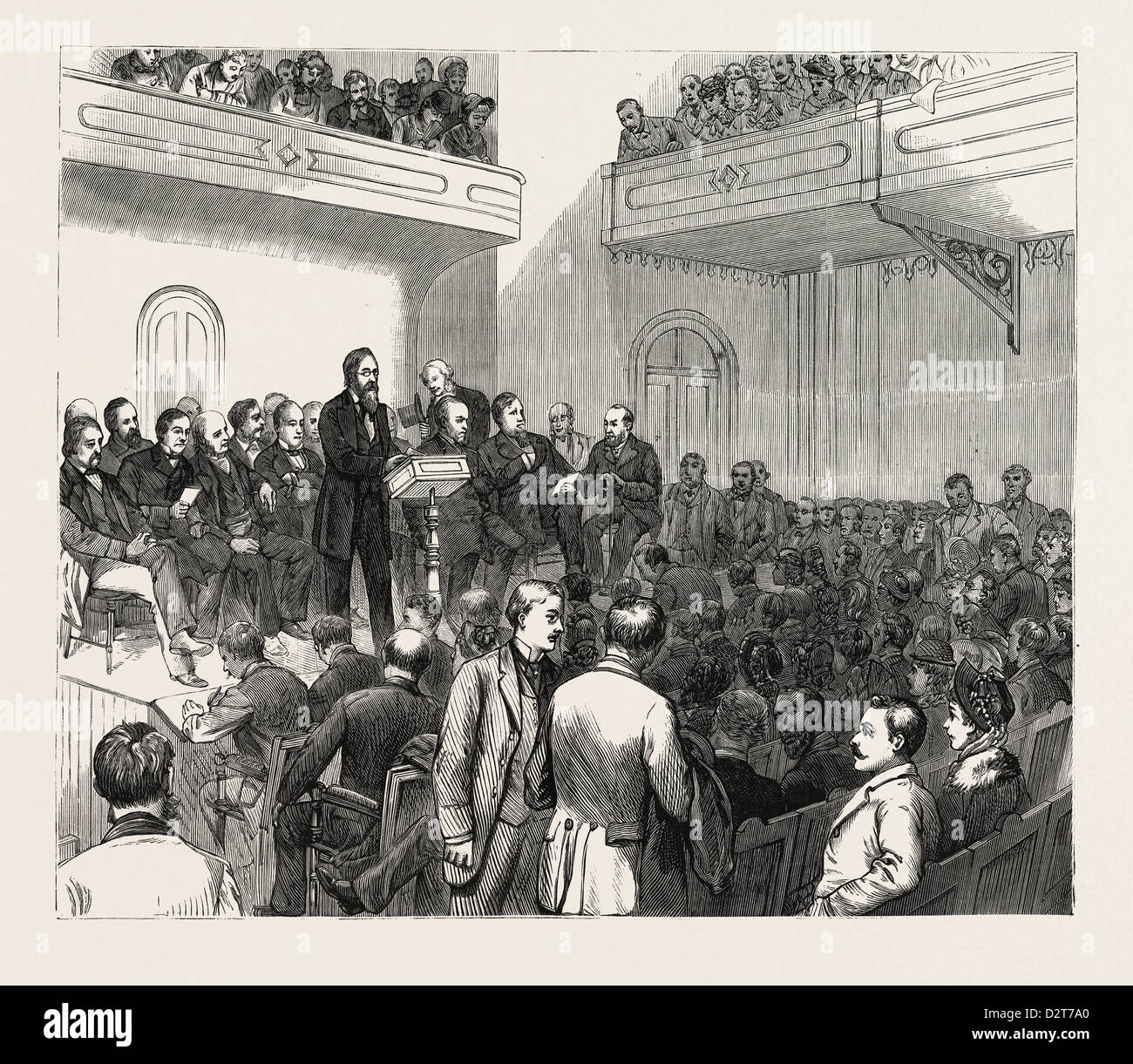 PENNSYLVANIA: THE RE-DEDICATION OF PARDEE HALL, LAFAYETTE COLLEGE, AT EASTON, U.S., engraving 1880 1881 Stock Photo