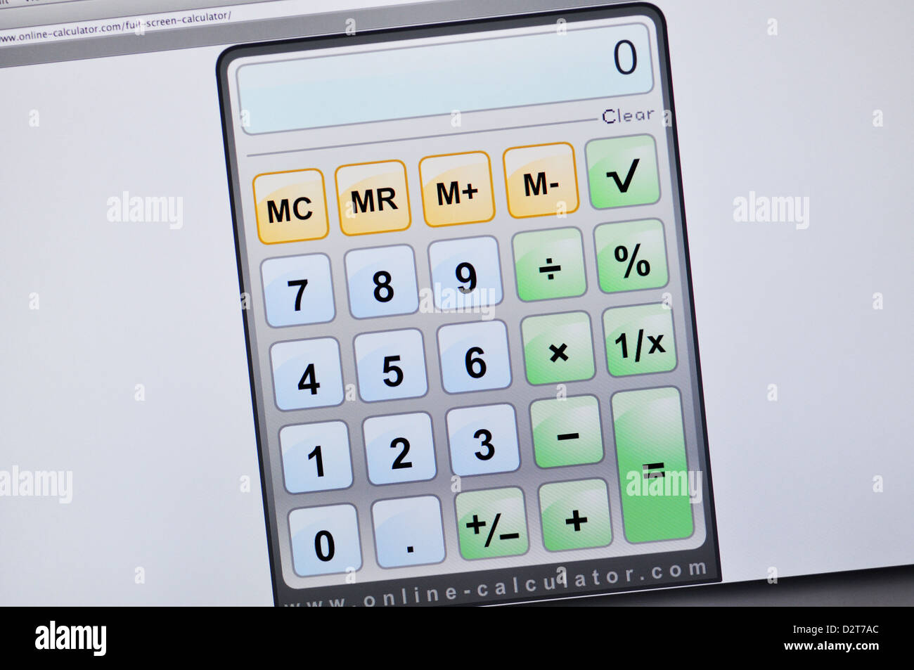 Online calculator website Stock Photo