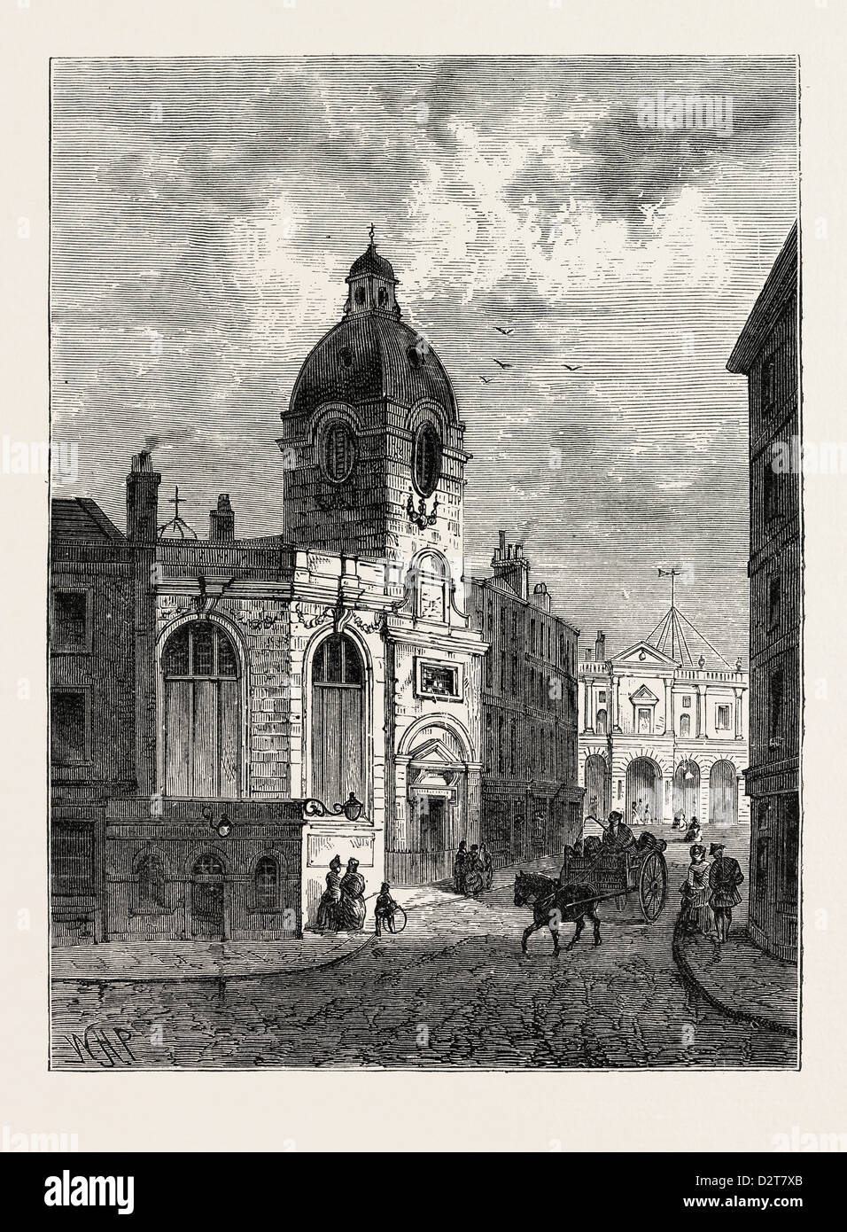 THE CHURCH OF ST. BENET FINK FROM AN OLD VIEW LONDON Stock Photo