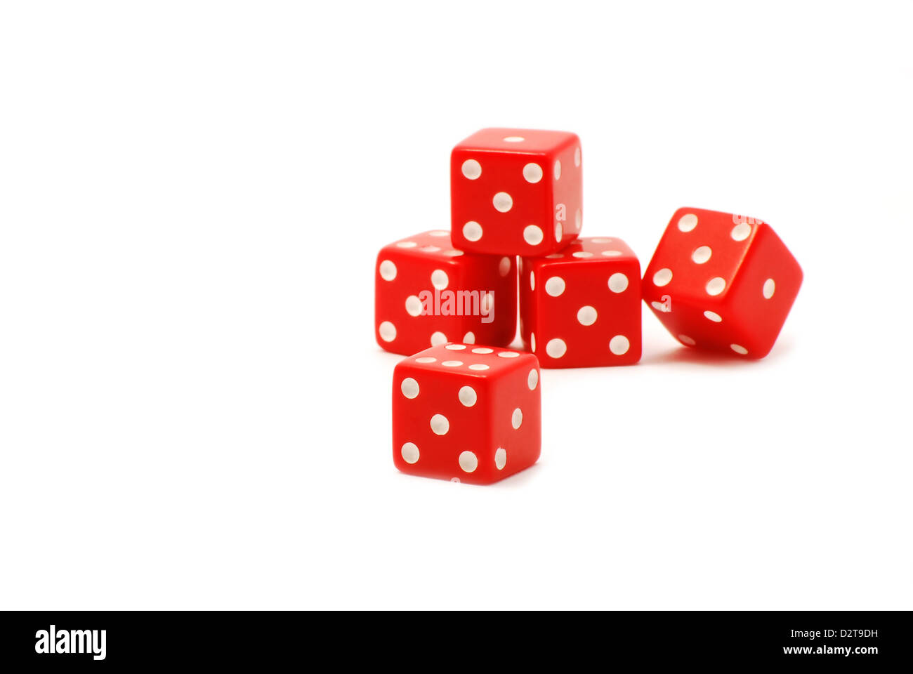 Red Dices Isolated On White Background Stock Photo Alamy