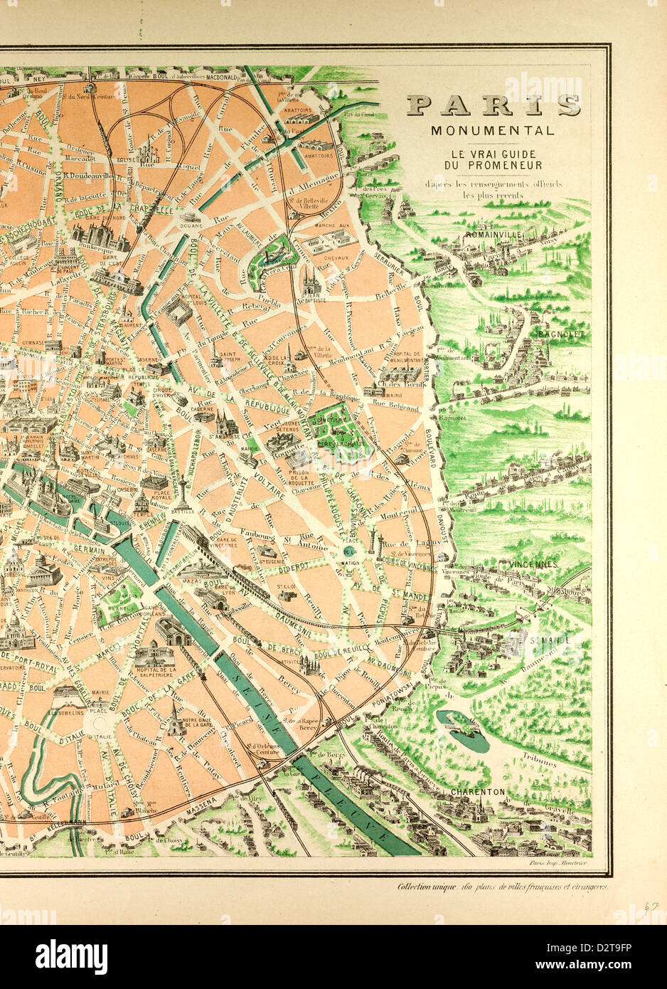 MAP OF THE MONUMENTS IN PARIS Stock Photo Alamy