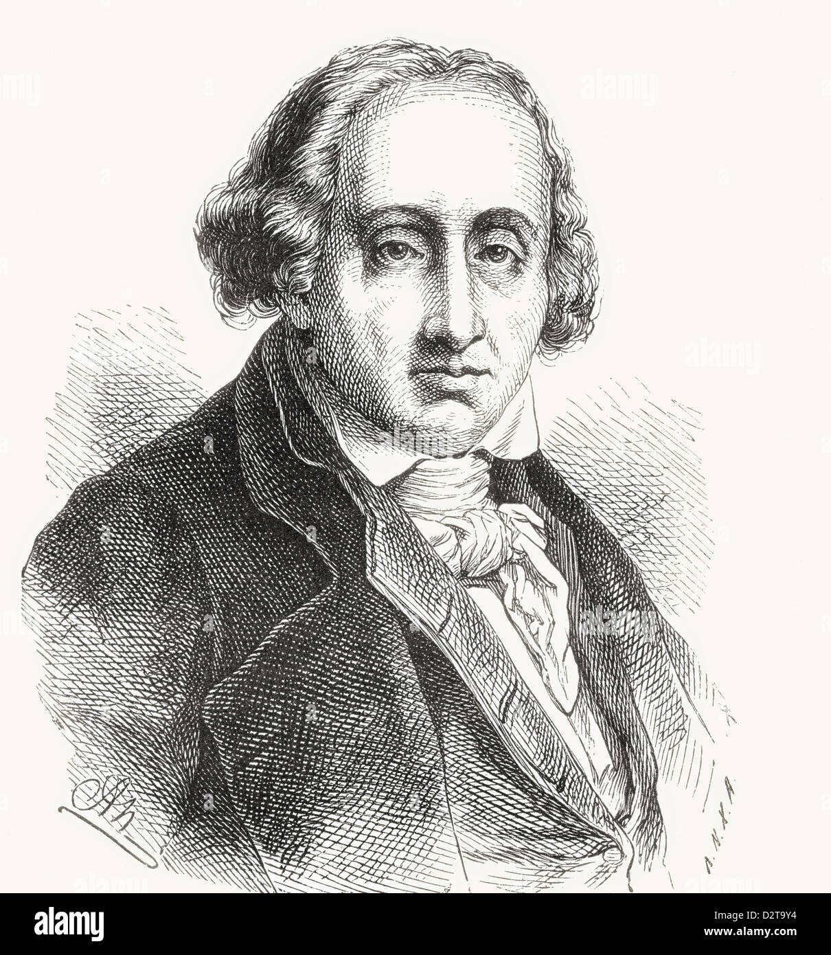 Joseph Marie Charles dit (called or nicknamed) Jacquard, 1752 –1834. French weaver and merchant. Stock Photo