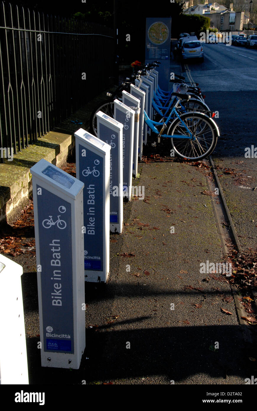 Bike rental stand in Bath, Somerset, UK Stock Photo Alamy