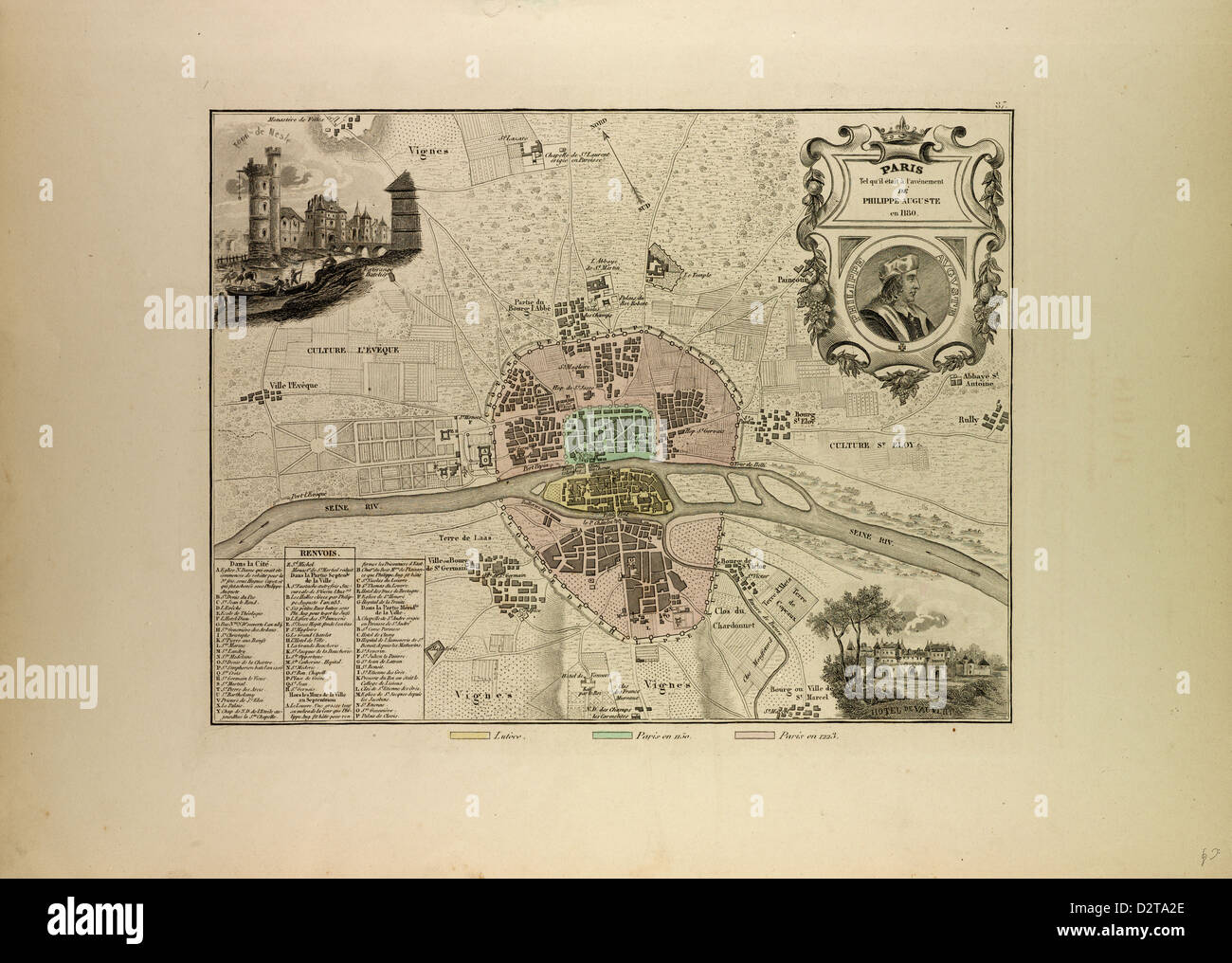 Map paris 1180 france hi-res stock photography and images - Alamy