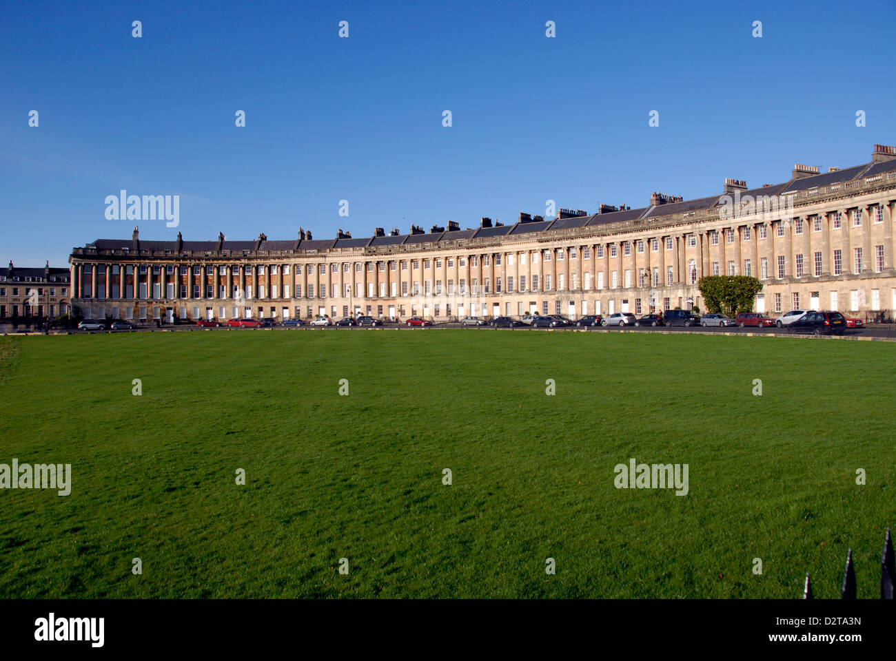 Royal Crescent perfect Georgian architecture from 18th Century in Bath, UK Stock Photo