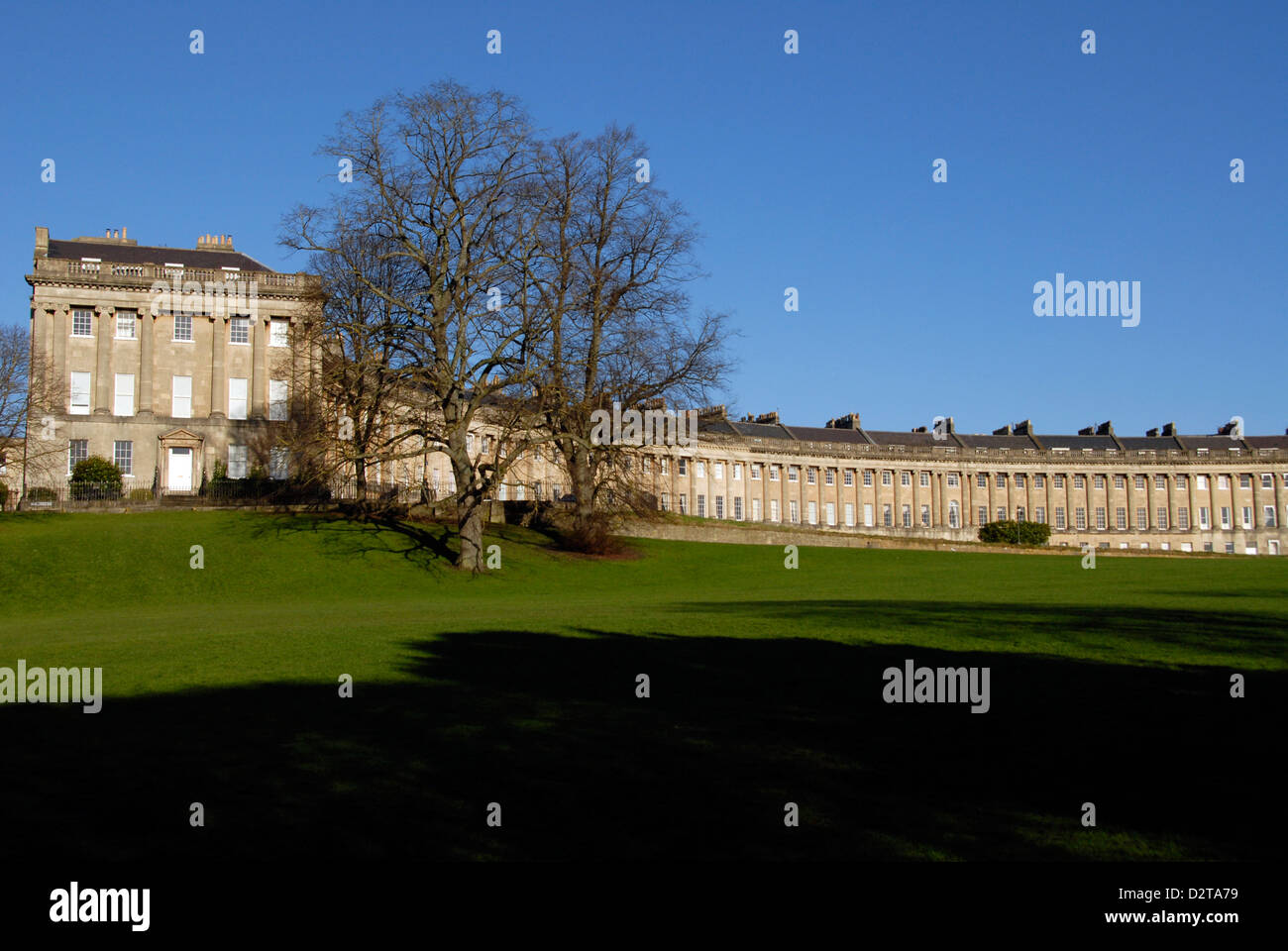 Royal Crescent perfect Georgian architecture from 18th Century in Bath, UK Stock Photo