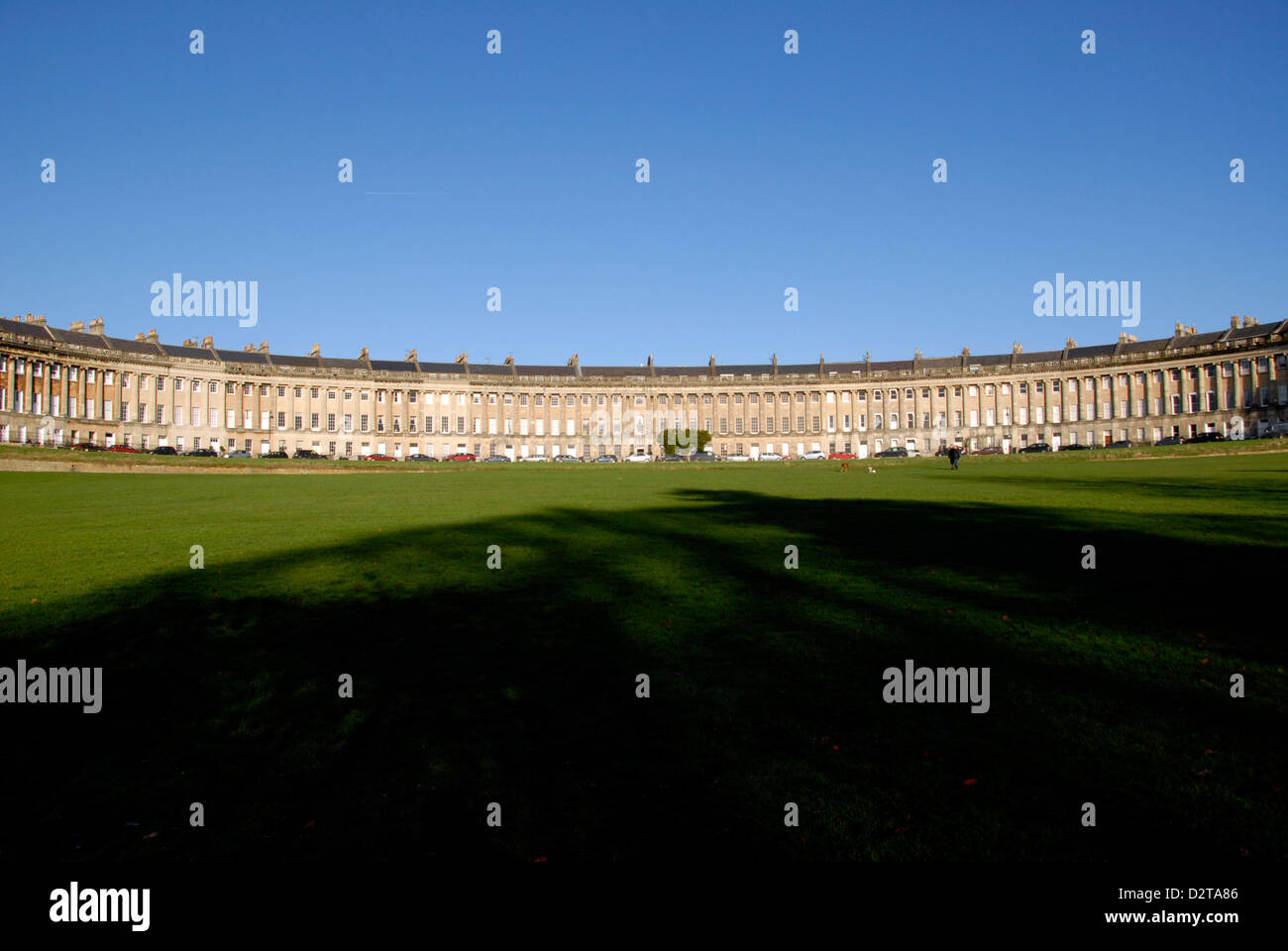 Royal Crescent perfect Georgian architecture from 18th Century in Bath, UK Stock Photo
