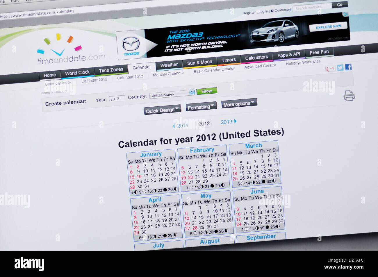 Online calendar Stock Photo