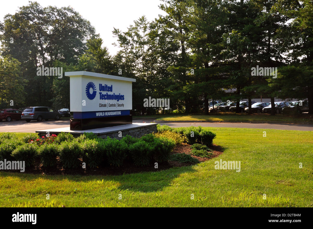 United Technologies world headquarters sign, Farmington, Connecticut, USA Stock Photo