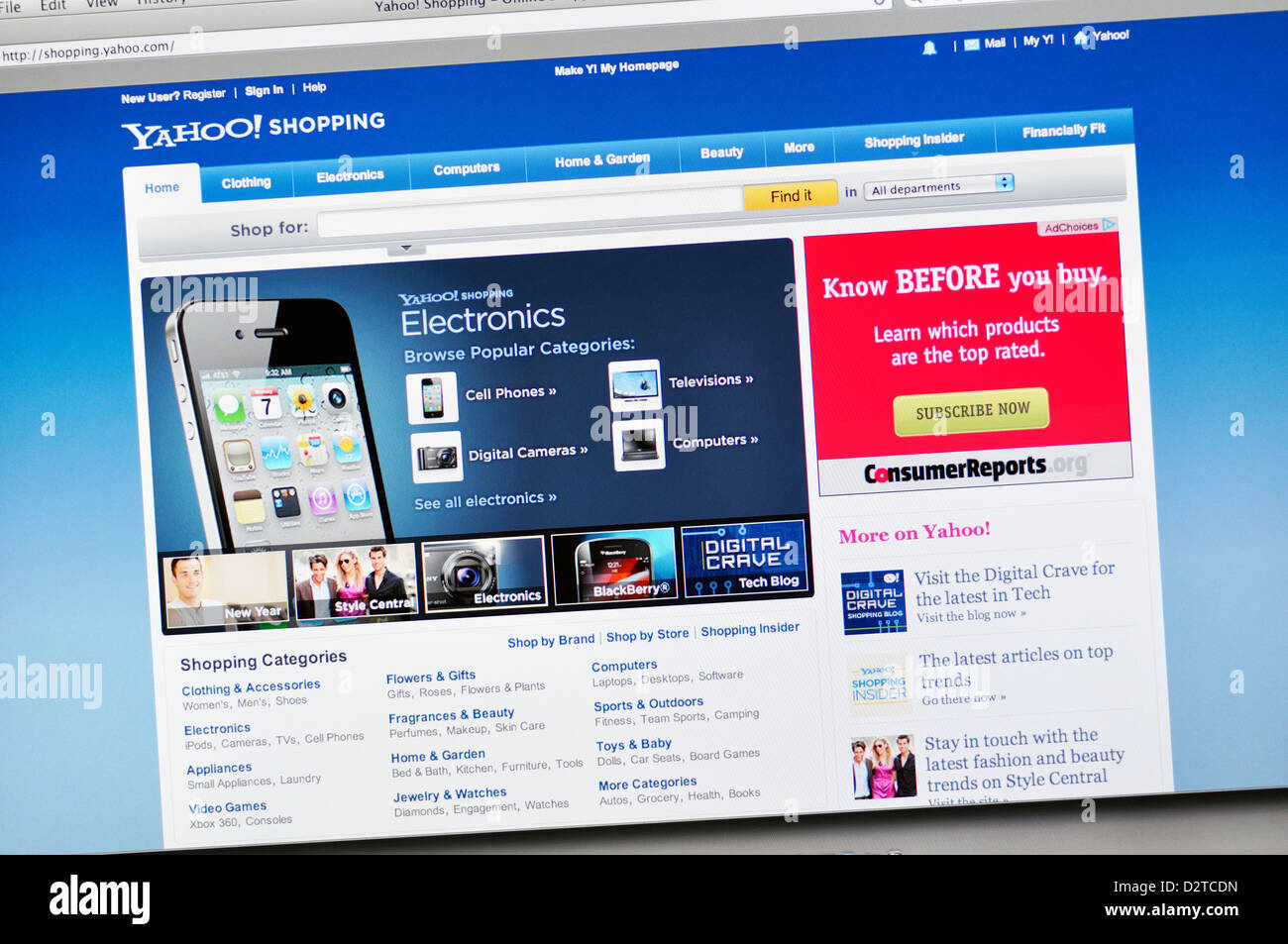 Yahoo shopping online website hi-res stock photography and images - Alamy