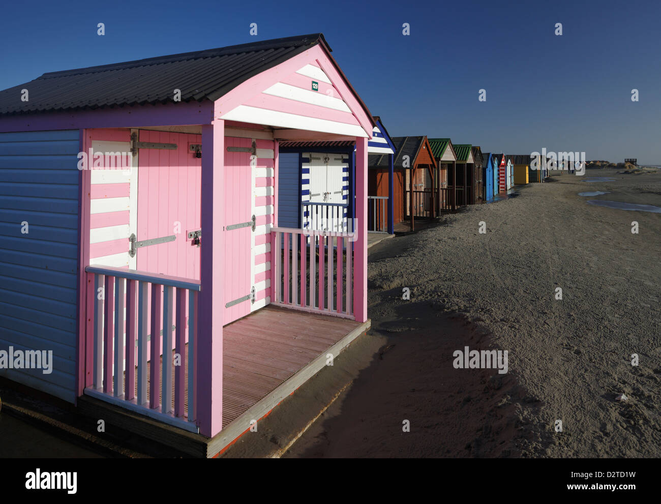 Seaside beach huts. Stock Photo