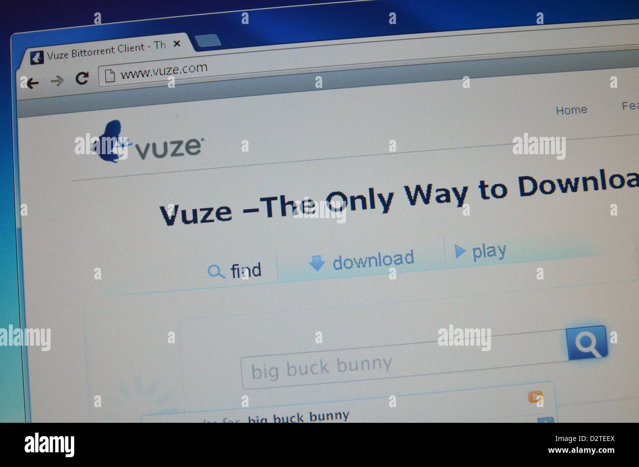 Vuze.com website screenshot Stock Photo