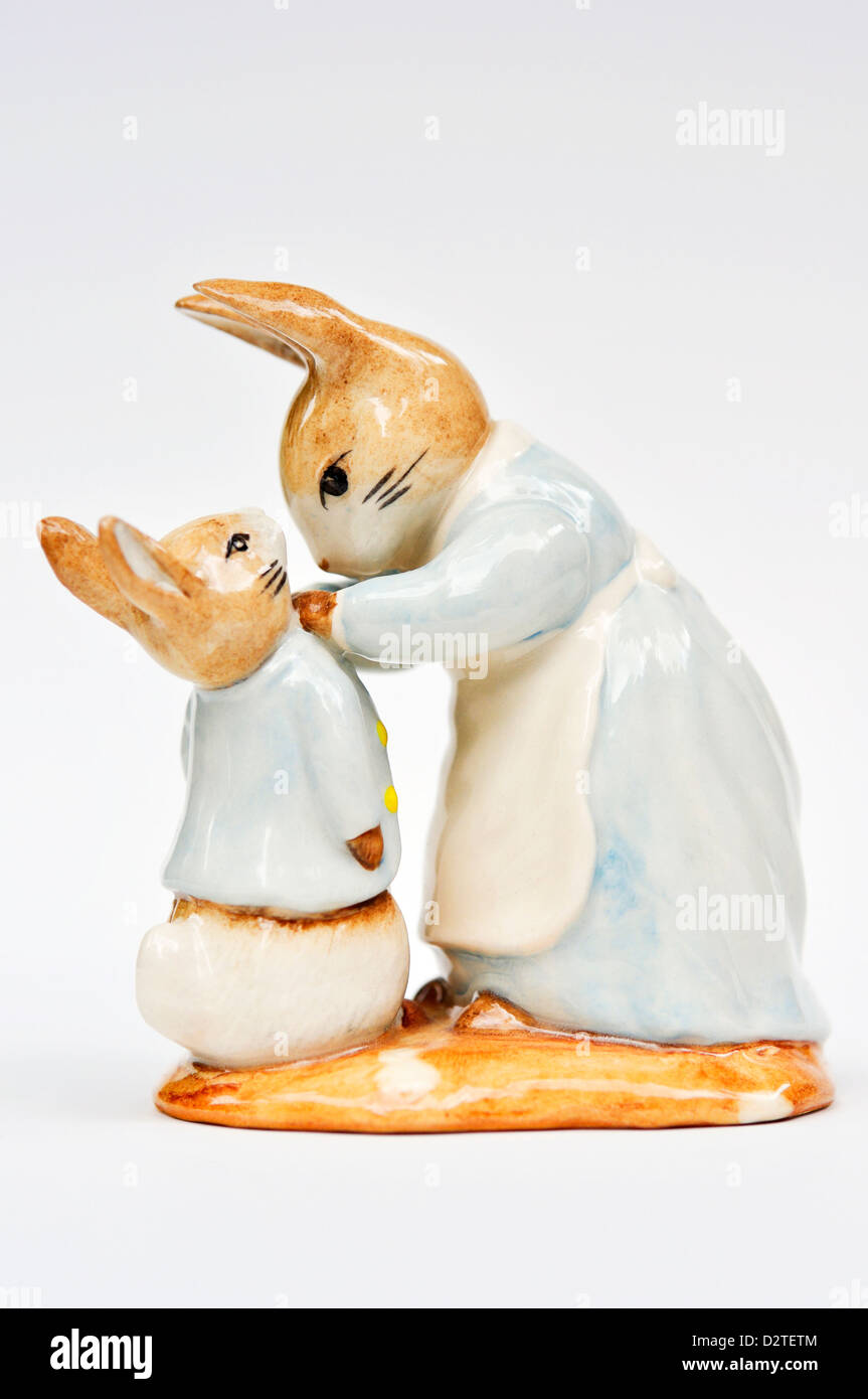 Mrs. Rabbit and Peter - Beatrix Potter Royal Doulton figurine Stock ...
