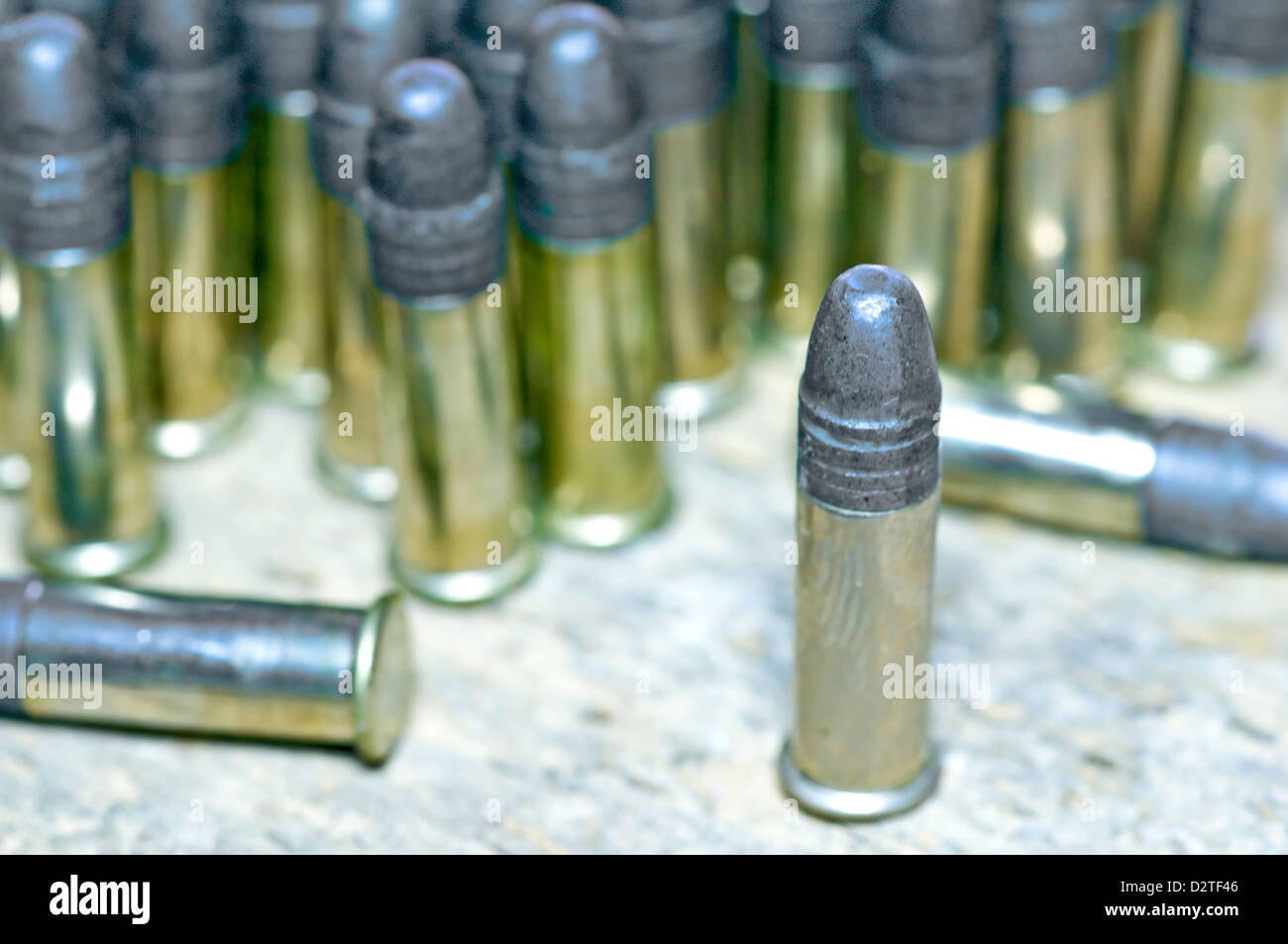 ammunition cal.22 long rifle Stock Photo