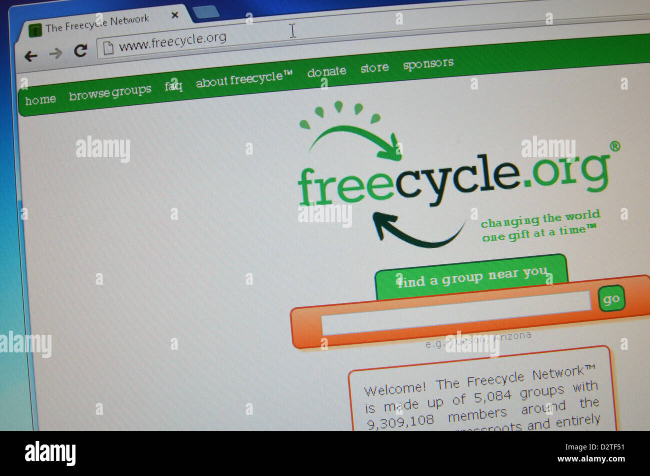Freecycle.org website screenshot Stock Photo