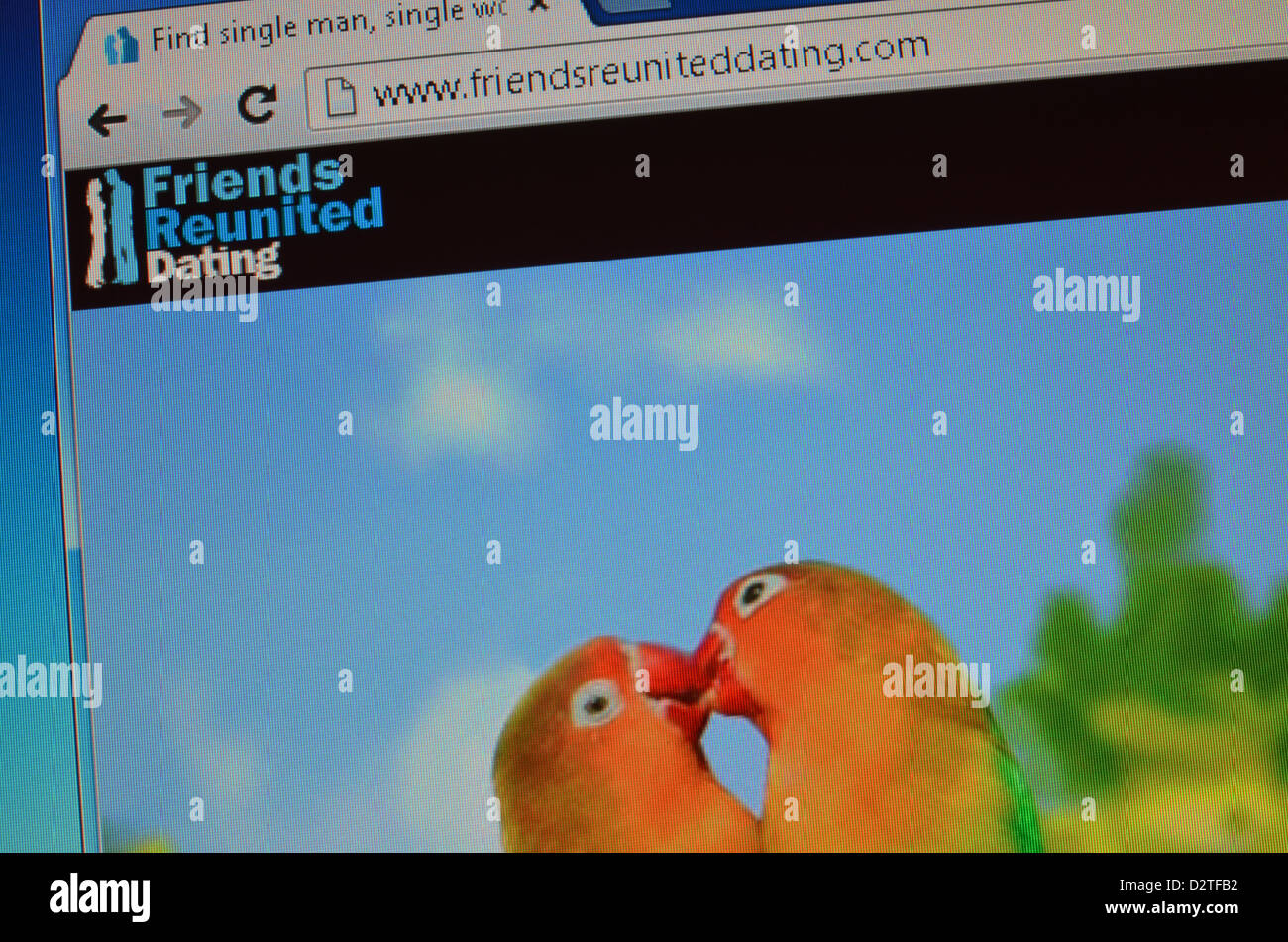 Friends reunited dating website screenshot Stock Photo