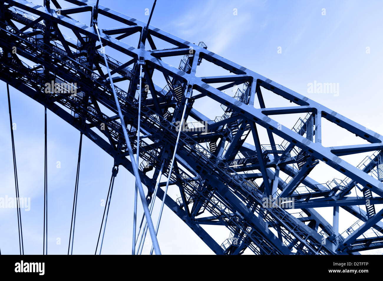 Steel element of construction modern suspension bridge Stock Photo Alamy
