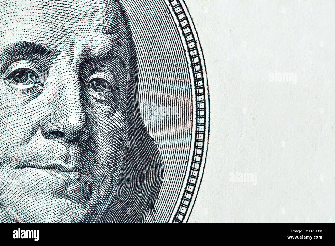 Benjamin Franklin portrait with added space for your own text Stock Photo