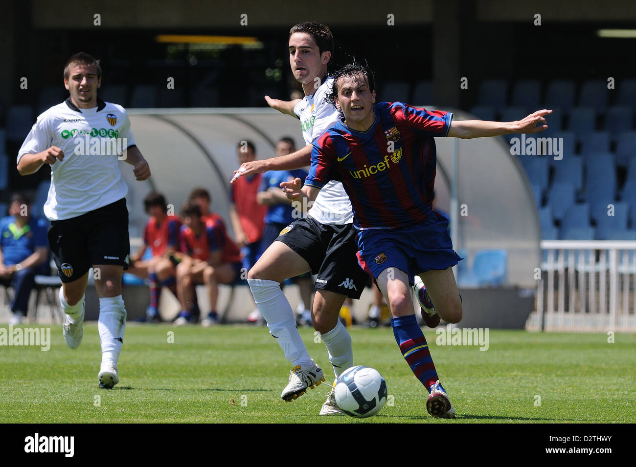 BARCELONA, SPAIN - MAY 23: Espinosa plays with F.C Barcelona youth team against Valencia C.F. 2010. Stock Photo