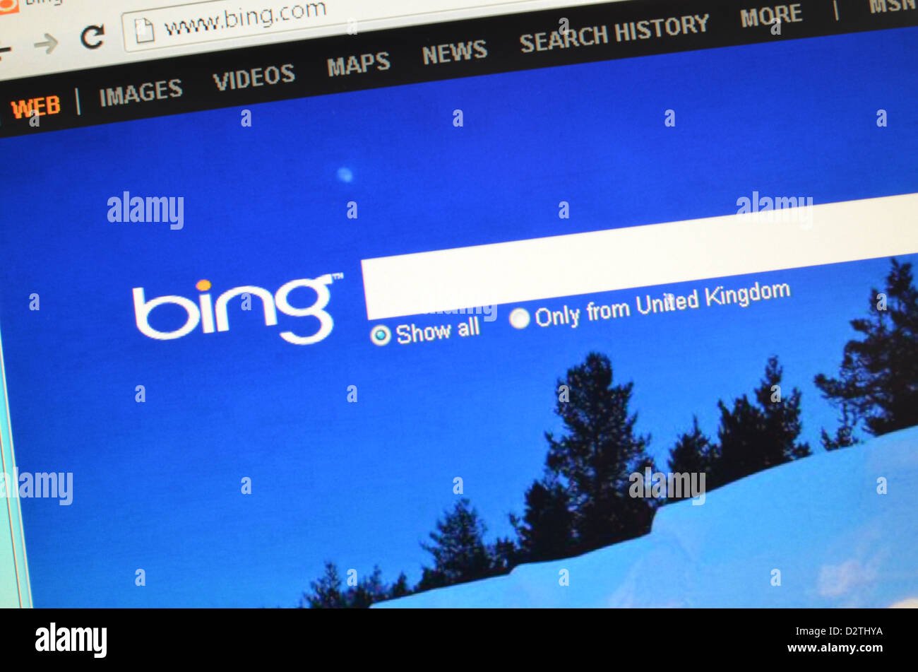 Bing.com website screenshot Stock Photo