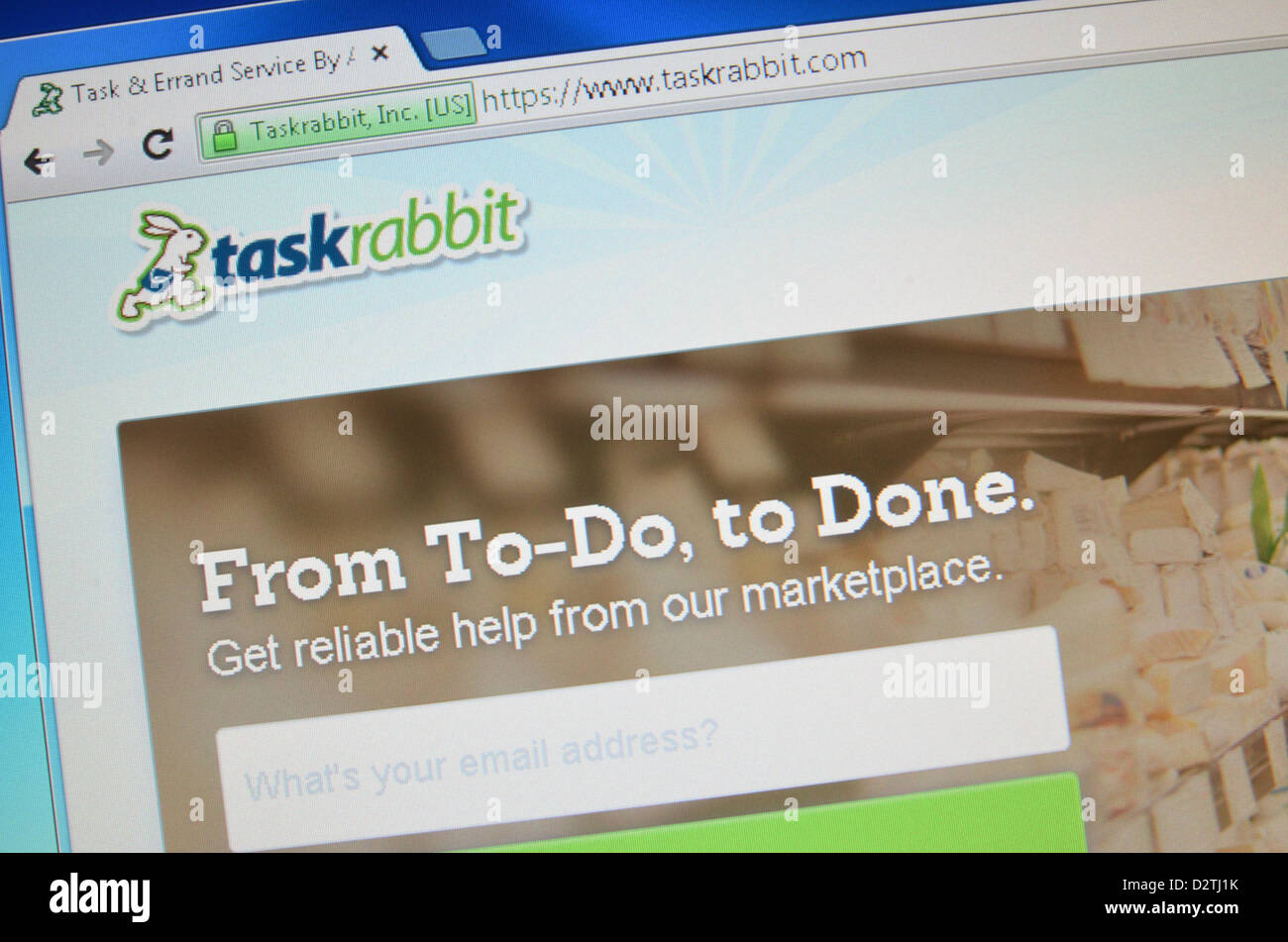 website screenshot a marketplace for jobs Stock Photo